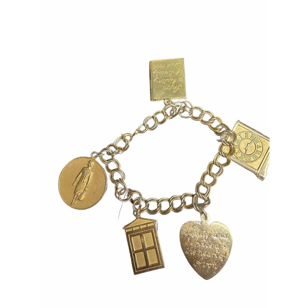 Avon Presidents Award Golden Charm Bracelet 1965 Charm Vintage